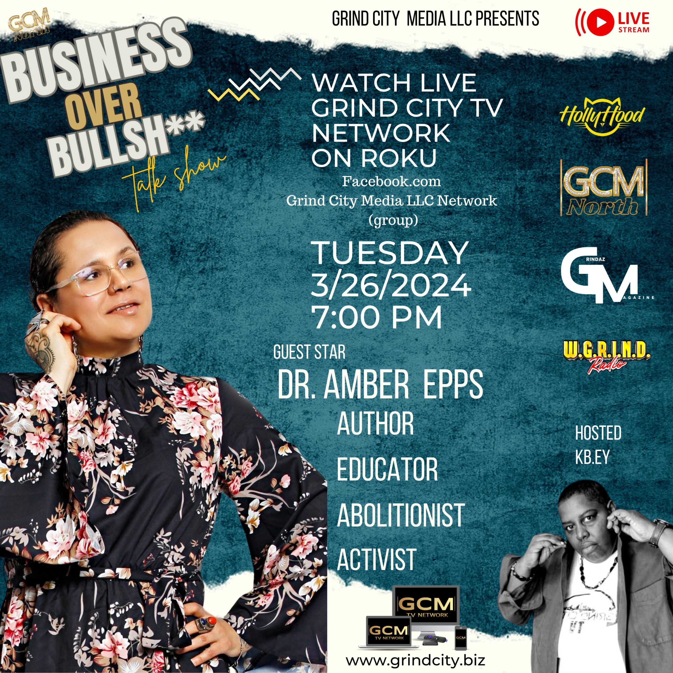 #THEBOB FEAT. DR AMBER EPPS – TUESDAY 7PM LIVE ON GRIND CITY TV ROKU