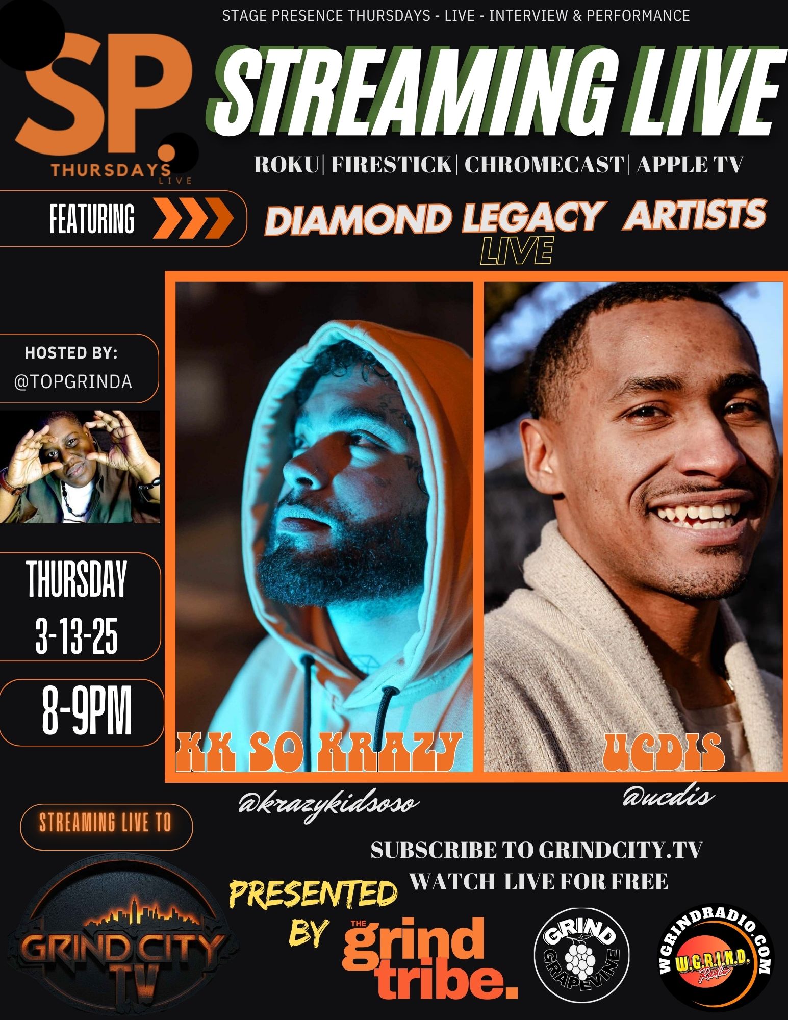 SP Thursday continues with Diamond Legacy Artist KK So Krazy @Ucdis Xavier Crowder THIS THURSDAY 3/13/2020 8PM EST