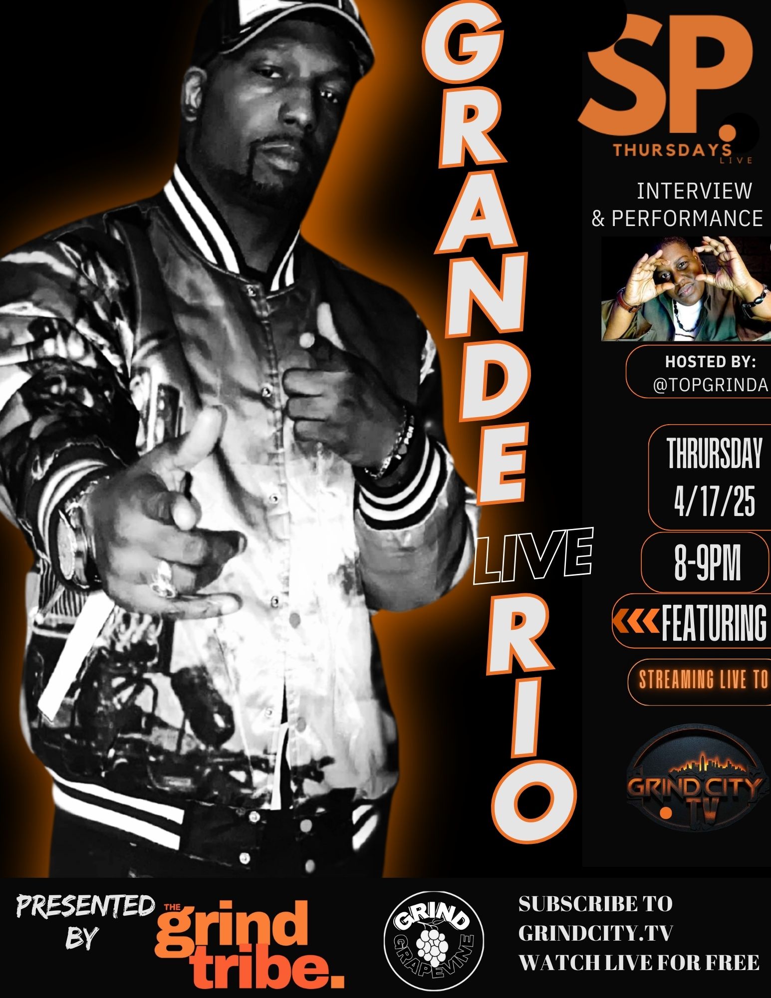 SP THURSDAY CONTINUES WITH PGH ARTIST GRANDE RIO LIVE 2NIGHT 8PM