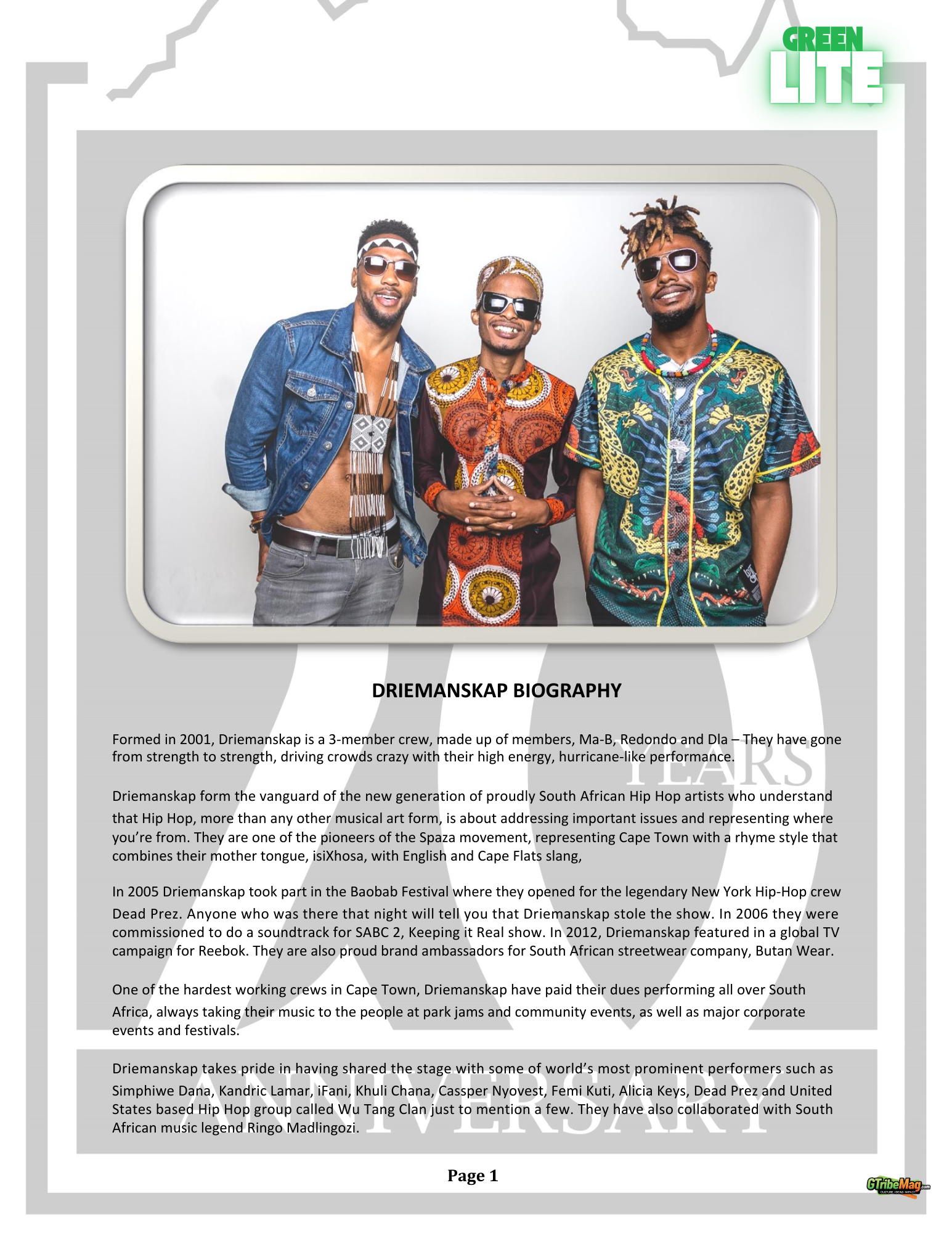 GTRIBE MAG – GREEN LITE – MEET DRIEMANSKAP – BY Siyanda Da Bull Ngqayimbana 