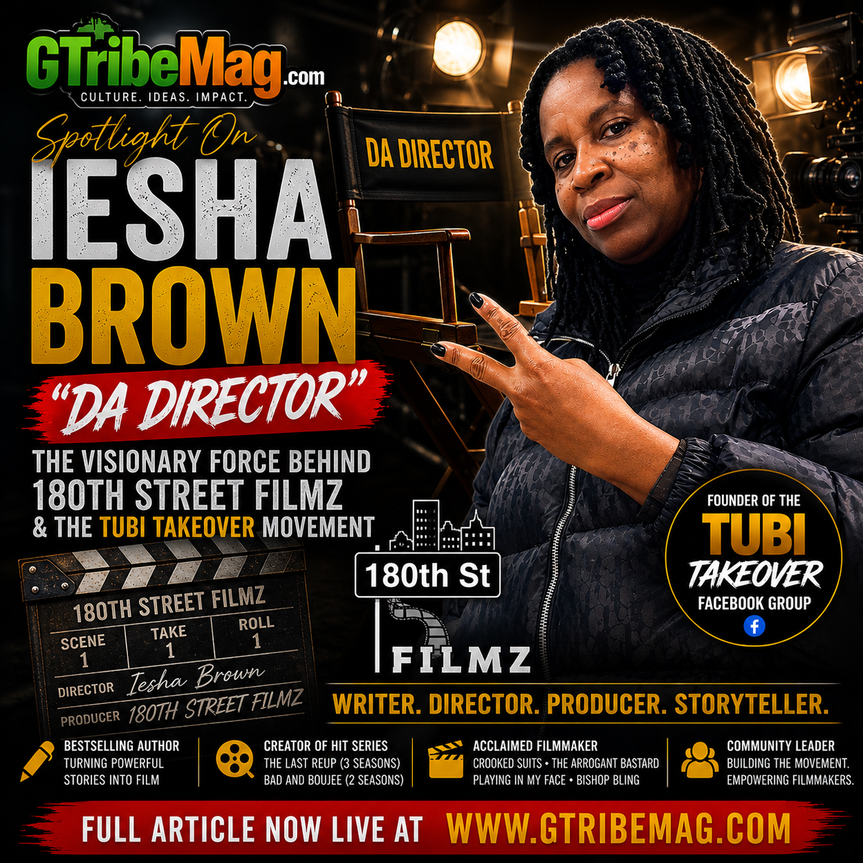 🎬 Iesha Brown “Da Director”: The Visionary Force Behind 180th Street Filmz & the TUBI Takeover Movement